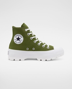 Converse Lugged Seasonal Color Chuck Taylor All Star Női Magasszárú Zöld/Fehér | KPYWLVC-HU